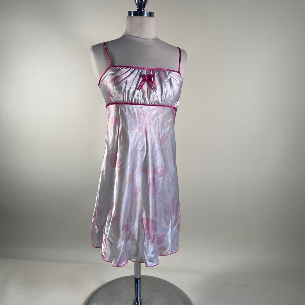 coquette pink and white floral slip dress